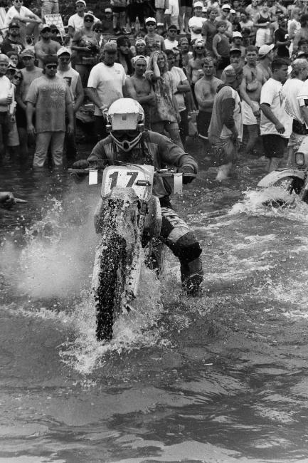 Most of you racers have likely seen this guy at one time or another, and he may have even helped you out. Thats our own Sweepmaster, Tommy Harris at the 1993 Blackwater 100. Tommy told me the bike he's riding in that photo was the mighty Yamaha WR500, and the previous owner? None other than MX/SX Superstar Damon Bradshaw