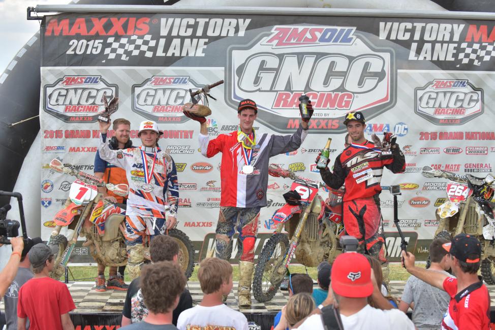XC1 Podium: Chris Bach (center), Kailub Russell (left) and Ryan Sipes (right) Photo: Ken Hill