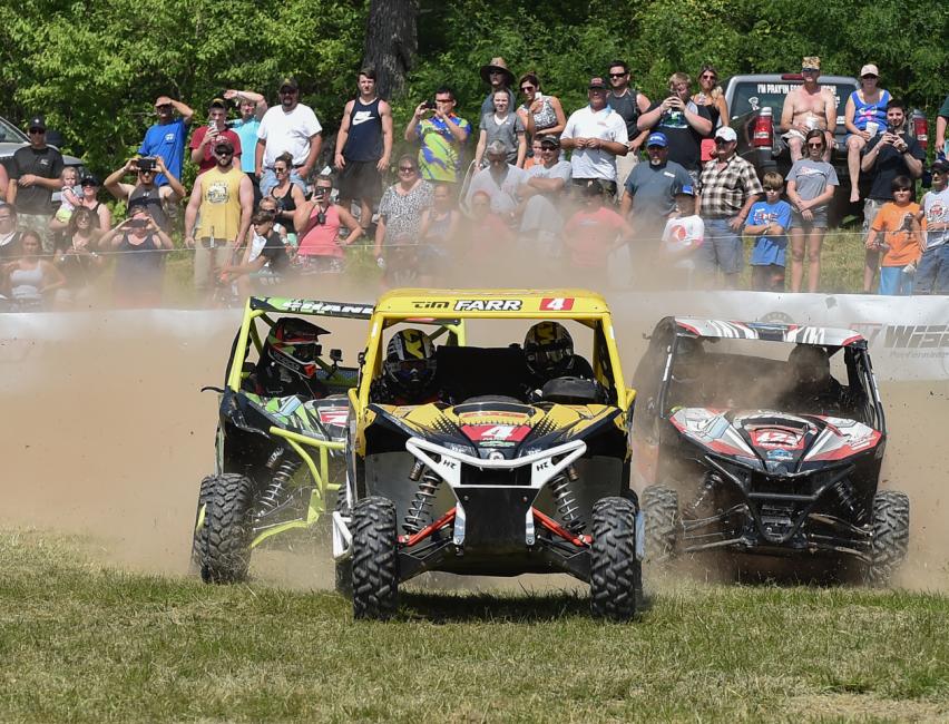 (From left) With Kyle Chaney, Tim Farr and Cody Miller, the Can-Am X-Team has a fierce 1-2-3 punch in the XC1 Pro UTV ranks in GNCC competition. These three Can-Am Maverick side-by-side vehicle Pro racers scored a podium sweep in Ohio. Miller is the current points leader with two rounds remaining.