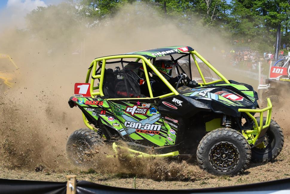 Kyle Chaney and co-pilot Chris Bithell won the XC1 Pro UTV class and UTV overall in their Can-Am Maverick side-by-side vehicle at round four of the six-round GNCC UTV racing series, which runs in tandem (at select rounds) with the 13-round GNCC ATV and dirt bike national series.