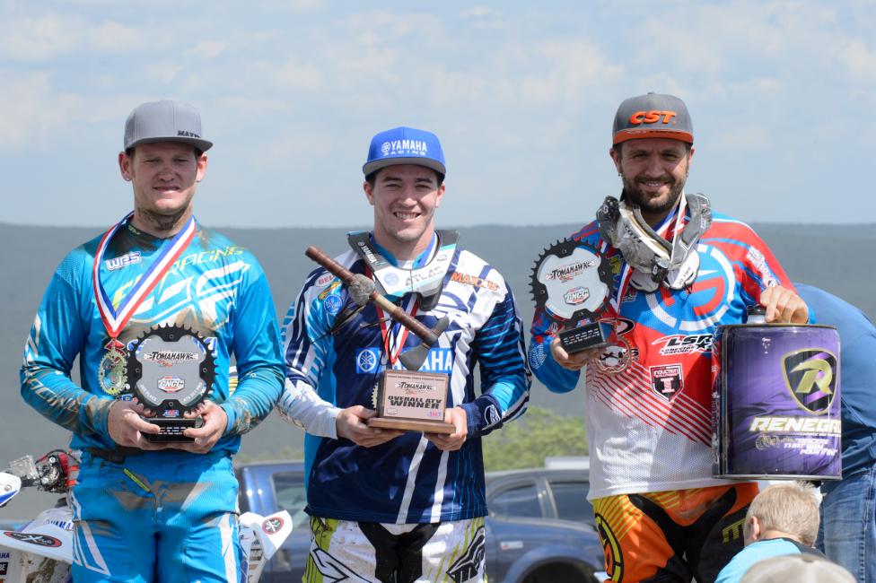 Overall Podium: (2) Chris Borich, (1) Walker Fowler, (3) Adam McGill.Photo: Ken Hill