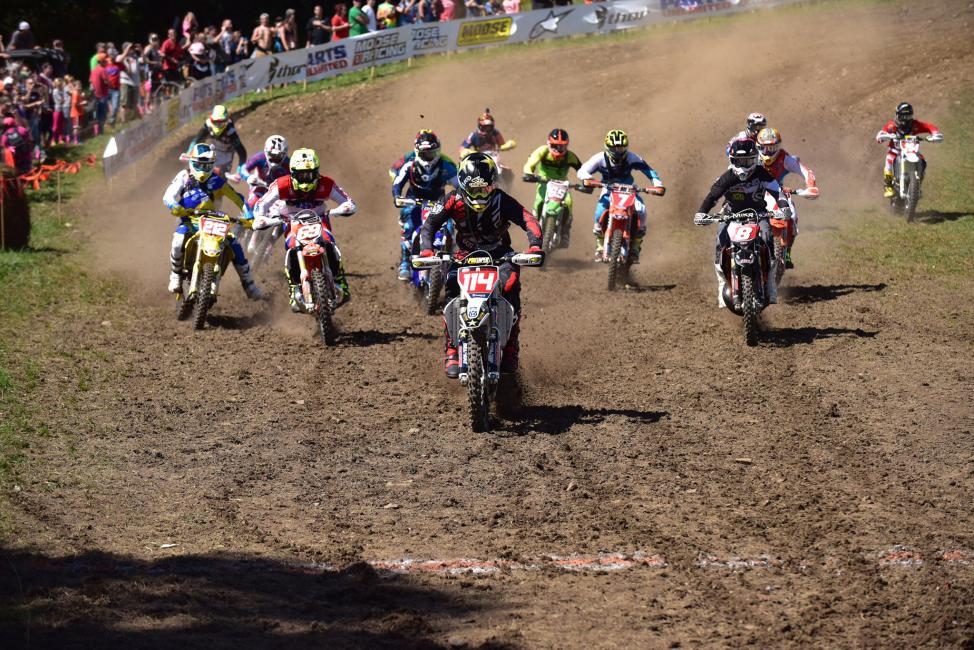 Josh Strang started off the day earning the $250 All Balls Racing Holeshot Award.Photo: Ken Hill
