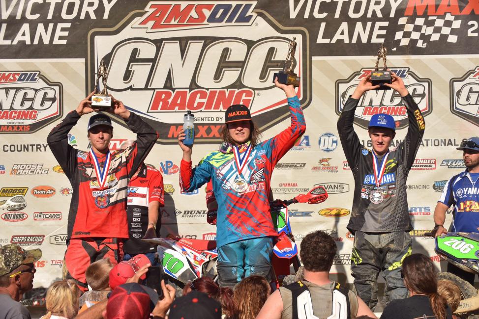 XC2 Pro Lites Podium: (2) Layne Michael, (1) Trevor Bollinger, (3) Josh Toth.Photo: Ken Hill