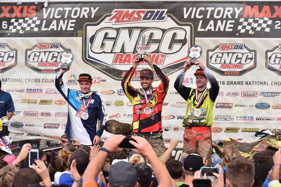 Overall Podium: (2) Walker Fowler, (1) Adam McGill, (3) Chris Borich.Photo: Ken Hill