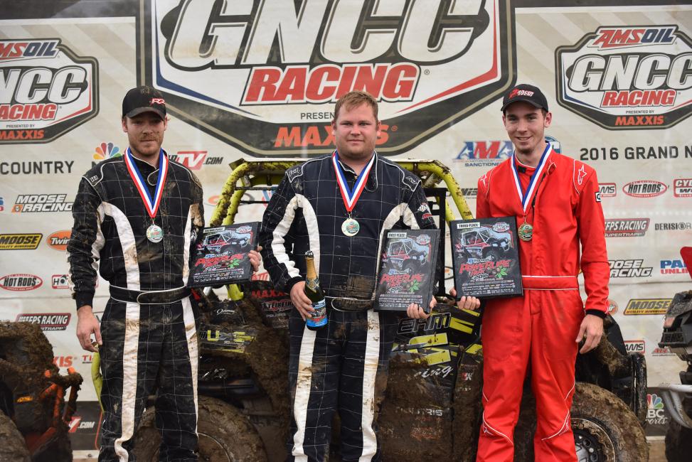 Single Seat UTV Overall Podium: (2) Robert Boynton, (1) Torey Rush, (3) Sam Yokely.Photo: Ken Hill