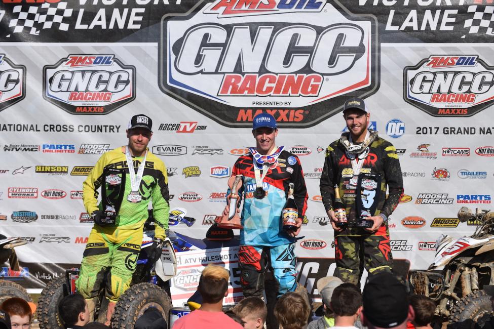 Overall Podium: (2) Jarrod McClure, (1) Walker Fowler, (3) Brycen Neal