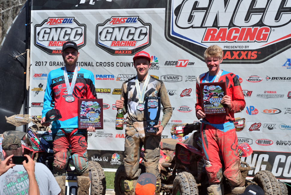 XC2 Pro-Am Podium: (2) Matthew Lindle, (1) Devon Feehan, (3) Hunter Hart.