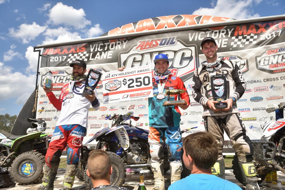 Overall Podium: (2) Adam McGill, (1) Walker Fowler, (3) Brycen Neal.