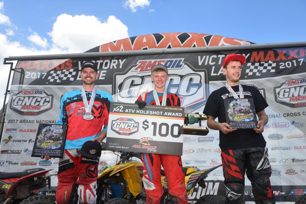 XC2 Pro-Am Podium: (2) Matthew Lindle, (1) Hunter Hart, (3) Greg Covert.