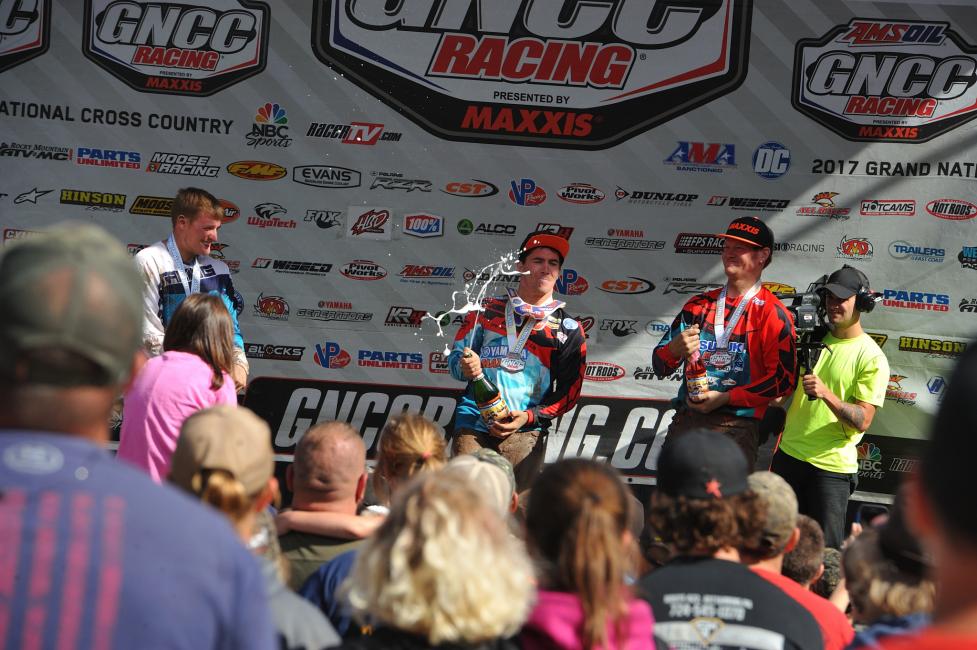 Overall Podium: (2) Kevin Yoho, (1) Walker Fowler, (3) Chris Borich.
