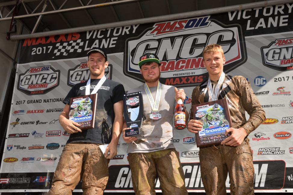 XC2 Pro-Am Podium: (2) Greg Covert, (1) Brandon Icard, (3) Devon Feehan.