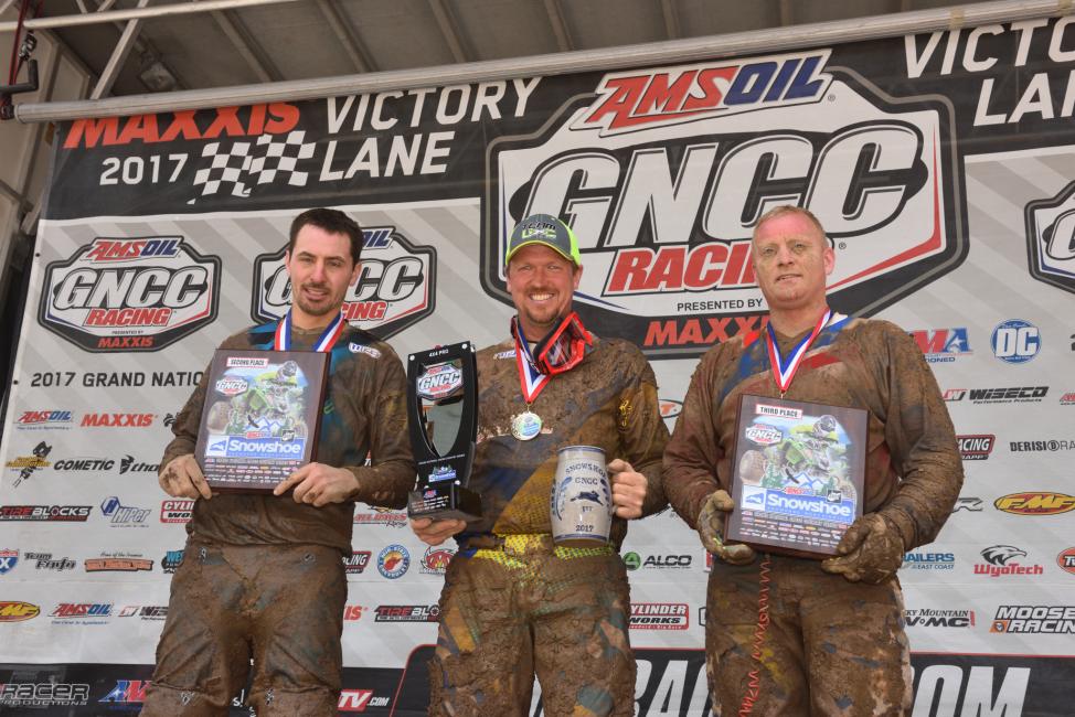 10 a.m Overall Podium: (2) Kevin Cunningham, (1) Kevin Trantham, (3) Scott Atkins.
