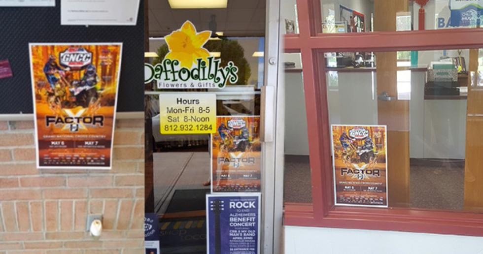 Quinn Bergman went around town posting posters for the X-Factor GNCC.