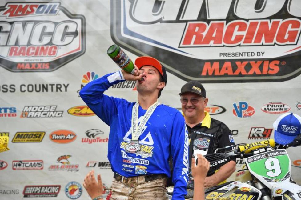 Craig DeLong celebrates his first victory of the season!