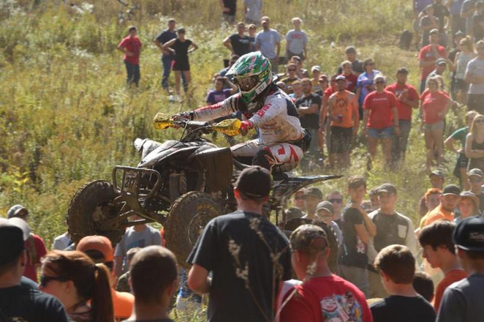 Landers put on a late-in-the-race charge to overtake the lead on the final lap.