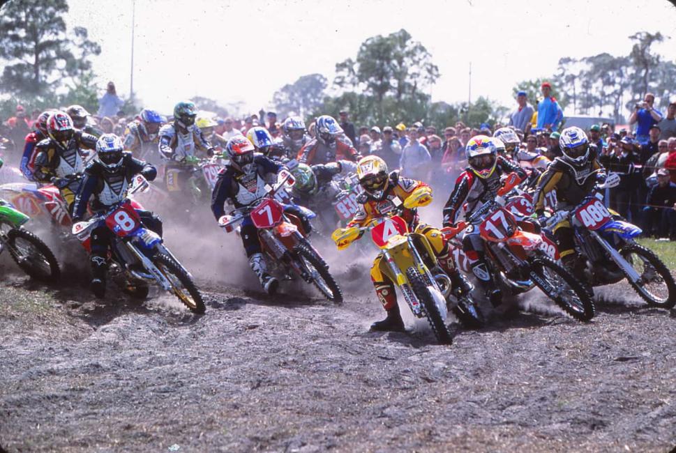 While a lot has changed from this 2002 photo, a lot has also remained the same... Riders featured are Robbie Jenks (8), Mike Lafferty (7), Steve Hatch (4), Jimmy Jarrett (17), Russell Pearson (488) out front and the hard to see guys behind are Blair Bersano (14), Josh McLevy (711), Brian Brown (295), Brian Lawson (938) and Cole Calkins (13)