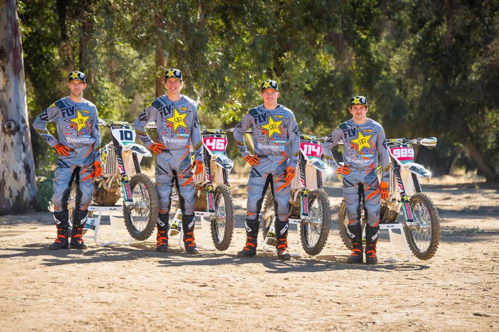 Colton Haaker, Dalton Shirey, Josh Strang, and Thad Duvall make up the 2018 Rockstar Energy Husqvarna Factory Racing team.
