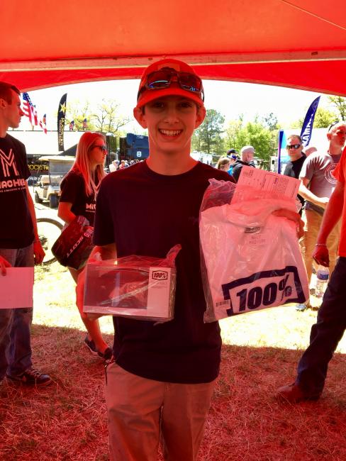 Raymie Segars with his 100% swag after being a GNCC Hometown Hero.