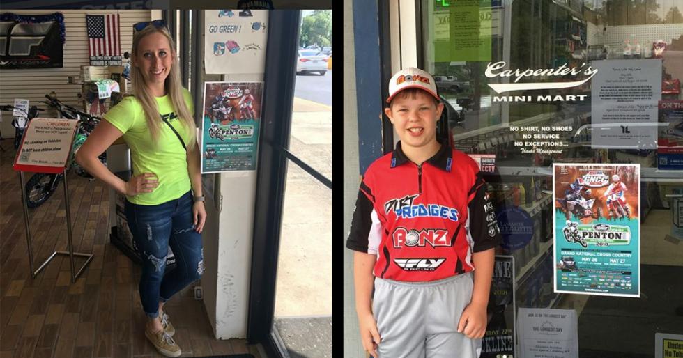Megan Shepherd and Nicholas Thompson helped out before The John Penton GNCC!