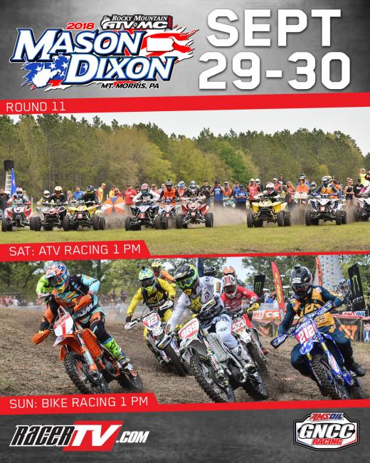 Watch GNCC Live September 28 and 30 at 1 p.m. EST on RacerTV.com.