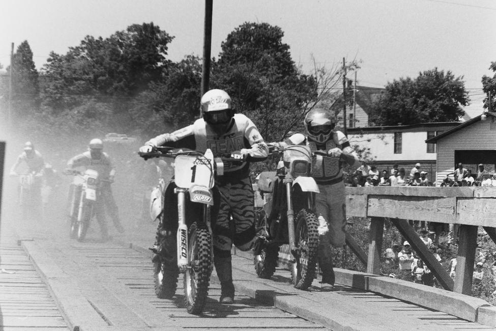 While many years you would cross Beaver Creek off the start of the Blackwater 100, some years you'd have to cross the wooden bridge out of town... And you had to push!