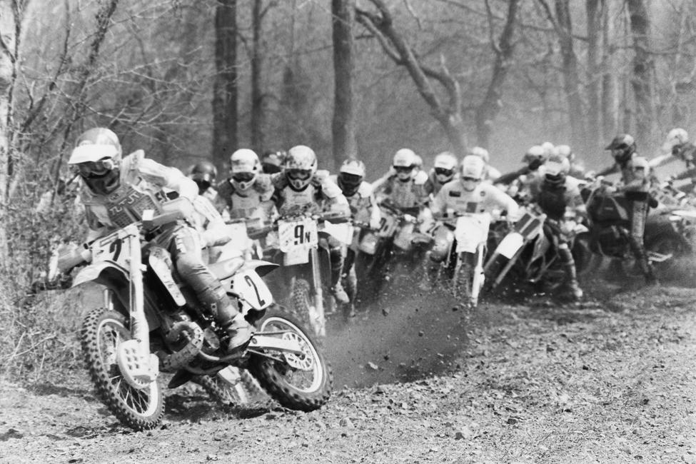 Here's some start action from Loretta Lynn's in 1990. #2 is Kevin Brown, 9N is Scott Plessinger and there's a slew of other guys in there as well!