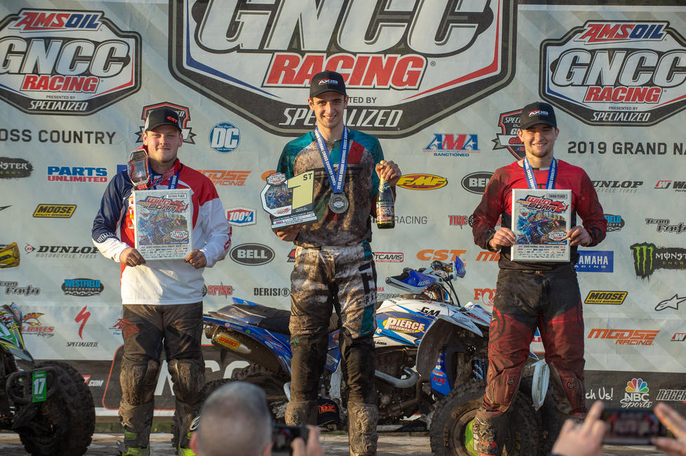 John Glauda Jr. (center), Drew Landers (left) and Ben Kowalewski (right) rounded out the XC2 Pro-Am class podium.
