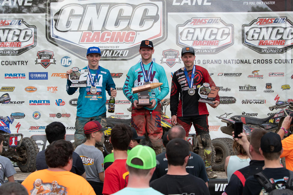 Chris Borich (center), Walker Fowler (left) and Jarrod McClure (right) rounded out the CST Tires Camp Coker Bullet GNCC podium.