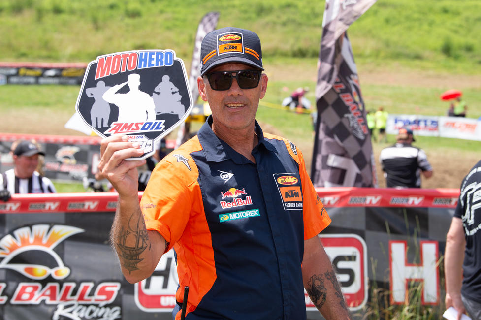 Brian Swead was presented the AMSOIL Moto Hero award at the VP Racing Fuels High Voltage GNCC.