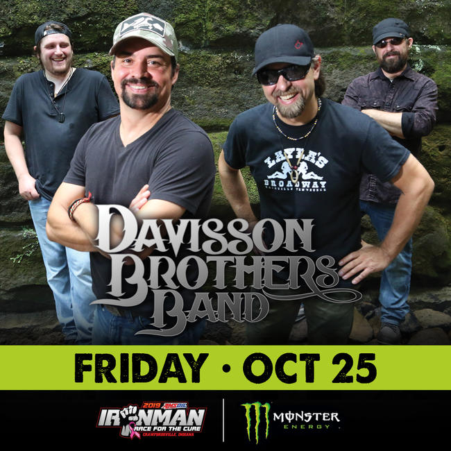 Davisson Brothers Band will perform on Friday, October 25 at 9:00 p.m.