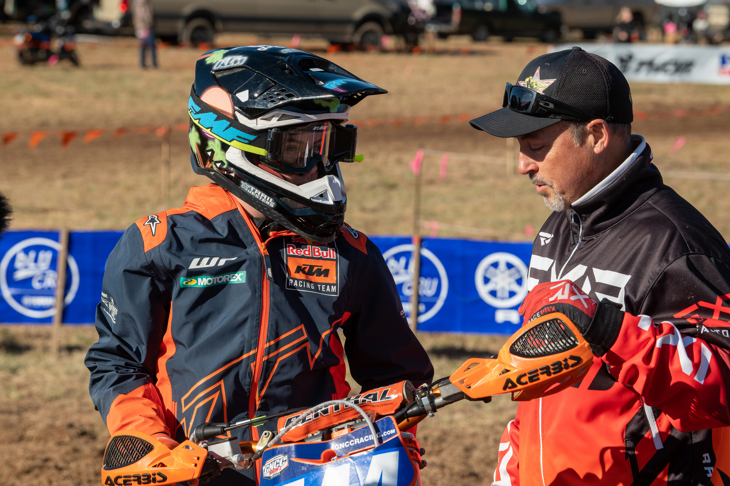 What exactly is Steve Hatch saying to Korie Steede? Pre-race strategy? Last minute advice? Or asking if he can take a spin on her bike? What do you think Steve is saying? Drop me a line at bolton@gnccracing.com with your best caption!