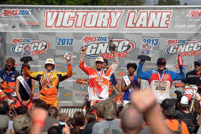 XC1 podium: (left) Russell, (center) Mullins, (right) DuVall 