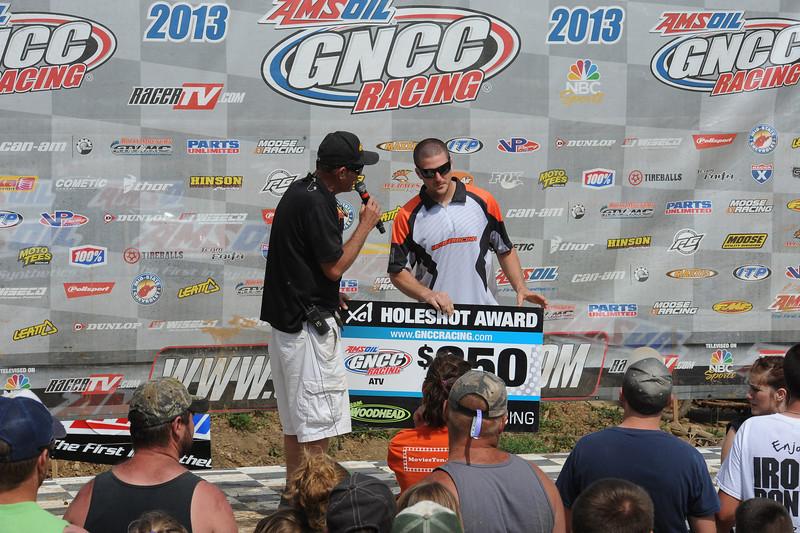 Eric Hoyland secured the $250 Team Woodhead/DeRisi Racing Holeshot Award 