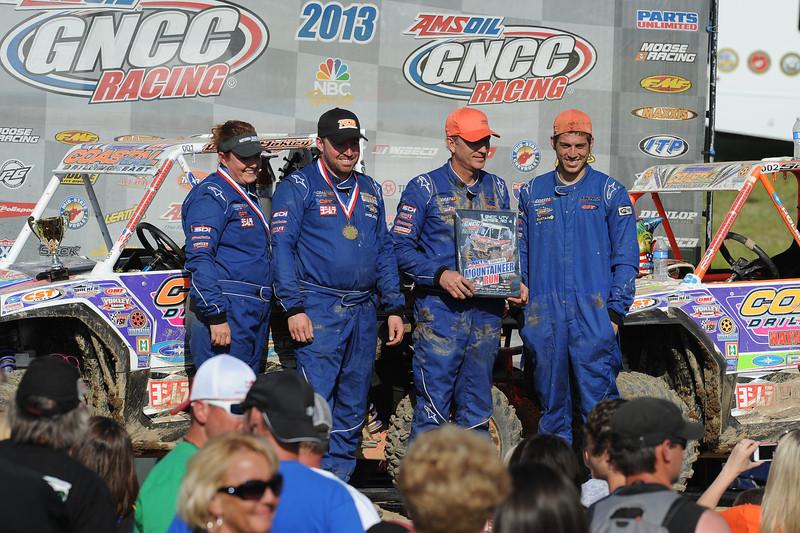 UTV podium: Team Polaris National Guard (left) and Coastal National Guard (right) 