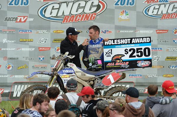 Whibley grabbed the $250 All Balls Racing Holeshot Award 