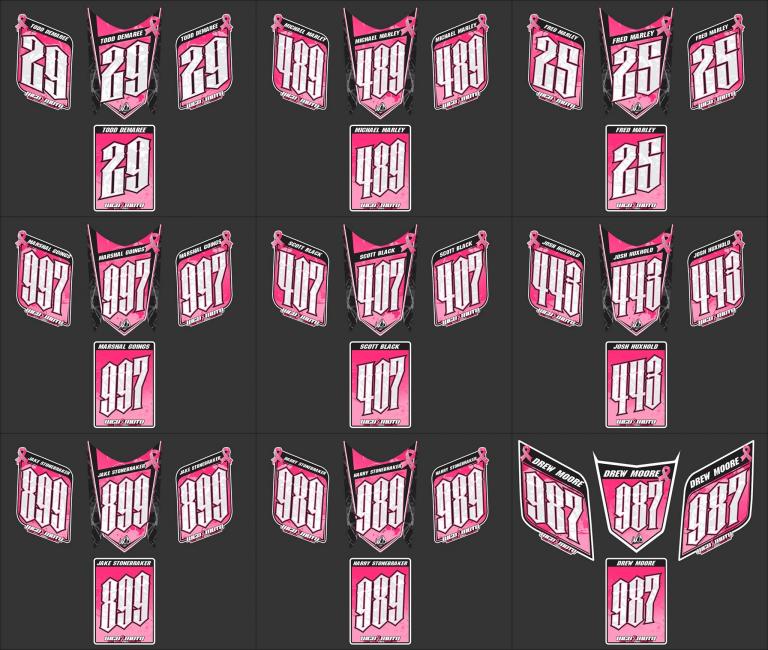 Winner's Circle Designs created TONS of pink graphics for the weekend. Nice! 