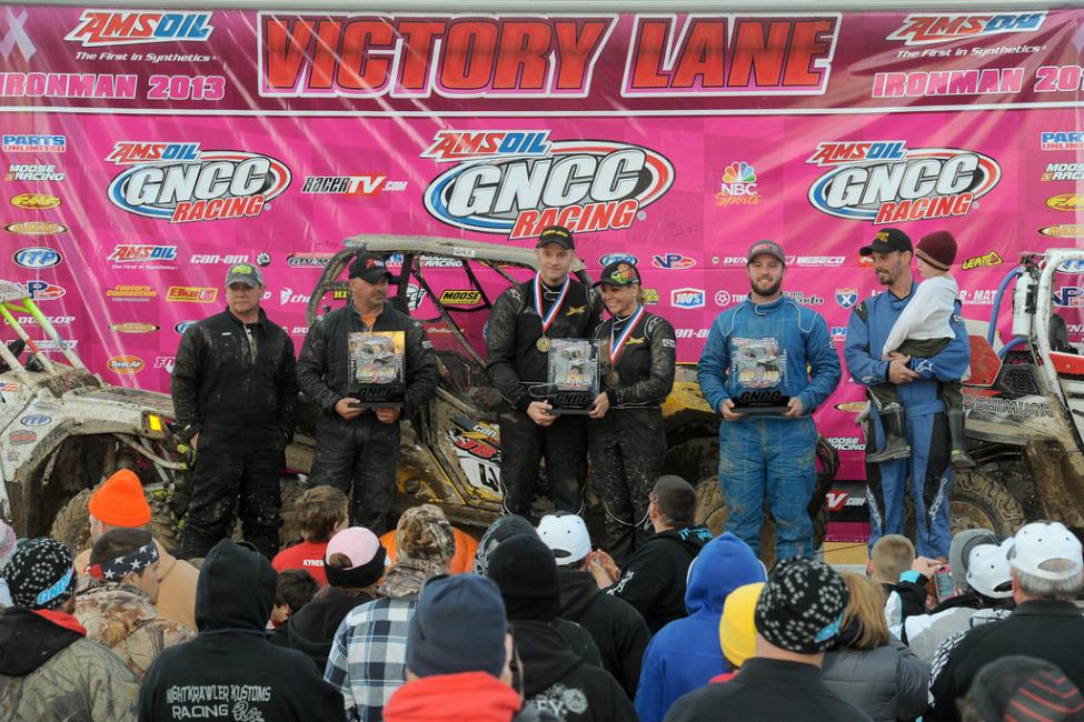 UTV podium: (left) Team Jacks, Team JB Off-Road/Can-Am, (right) Big Country Powersports 