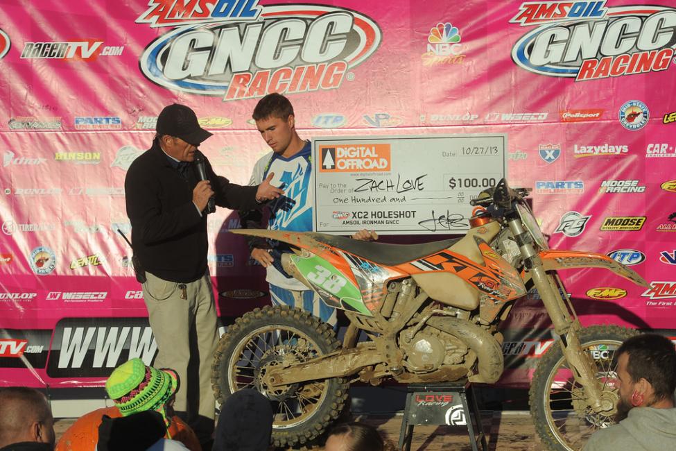 Indiana's Zach Love captured his first DigitalOffroad.com XC2 Holeshot Award 