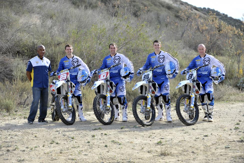 Husqvarna Race Team Manager Andy Jefferson, Russell Bobbitt, Andrew DeLong, Jacob Argubright and Mike Brown.