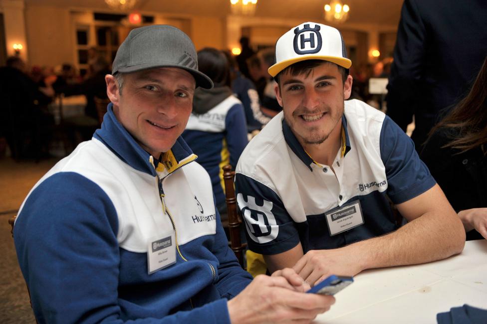 Mike Brown (left) with Husky teammate Jacob Argubright.