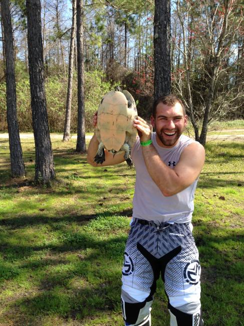 Andrew DeLong likes to hang out with turtles in the off-season 