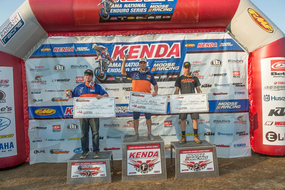 The Sandlapper Enduro podium - Mullins, Groemm, Stu Baylor 