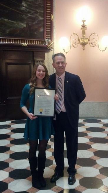 Brittany Hesson receives a great honor from the Ohio State House 