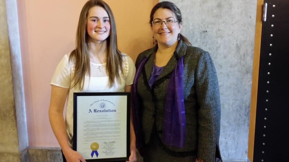 Kylie Ahart with Representative Debbie Phillips 