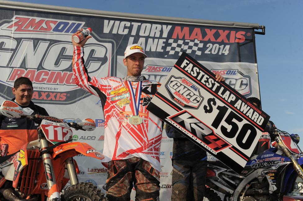 Charlie Mullins grabbed an extra $150 by laying down the KR4 Performance Fastest Lap Award on Lap 2 