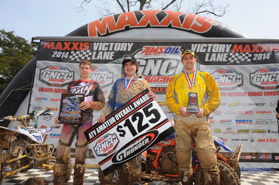 10 a.m. overall podium: (left) Westley Wolfe, Cody Collier, (right) Jordan Phillips 