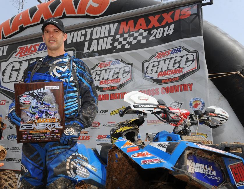 Rick Cecco raced to another third on his Scrambler XP 850.