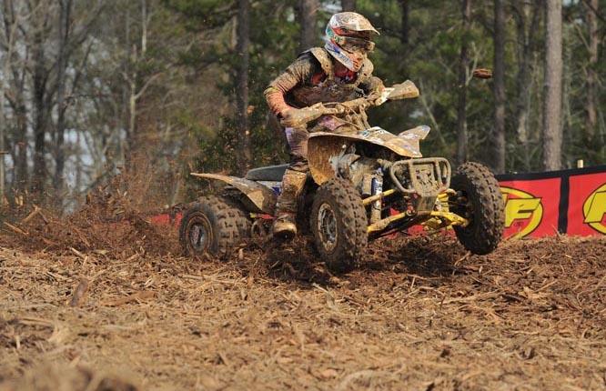 Schoolboy A/B (12-15) class competitor Westley Wolfe took second in his class and on the morning overall podium at the Georgia GNCC.