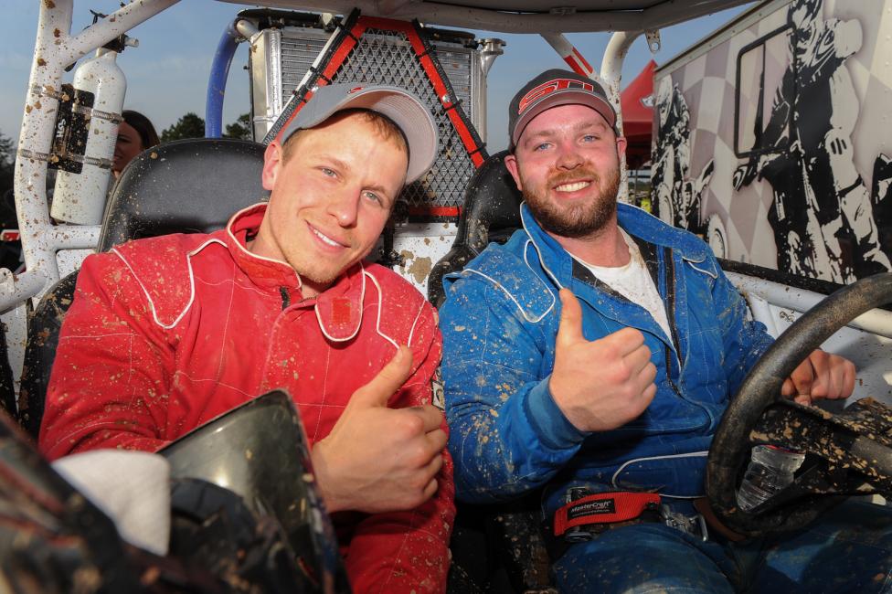 The men of the hour at Saturday's SxS season opener. John Yokley and his passenger Jarrod McClure took the OA win 