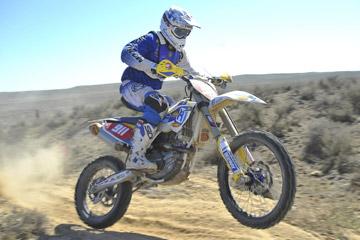 Jacob Argubright battles his way through the dusty Idaho National Hare & Hound